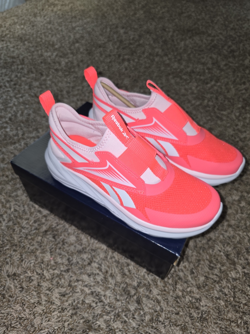 Reebok Kids Bright Pink Slip-On Athletic Sneakers